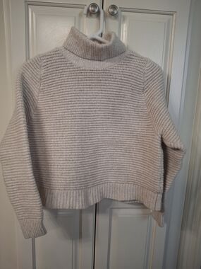 Madewell Cream Ribbed Turtleneck Sweater